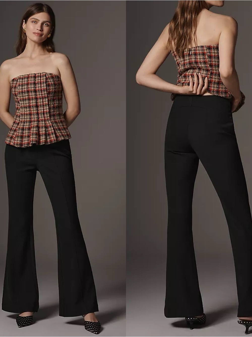 Anthropologie MAEVE Off Duty Mid-Rise Flare Pants size 10 Black NWT!